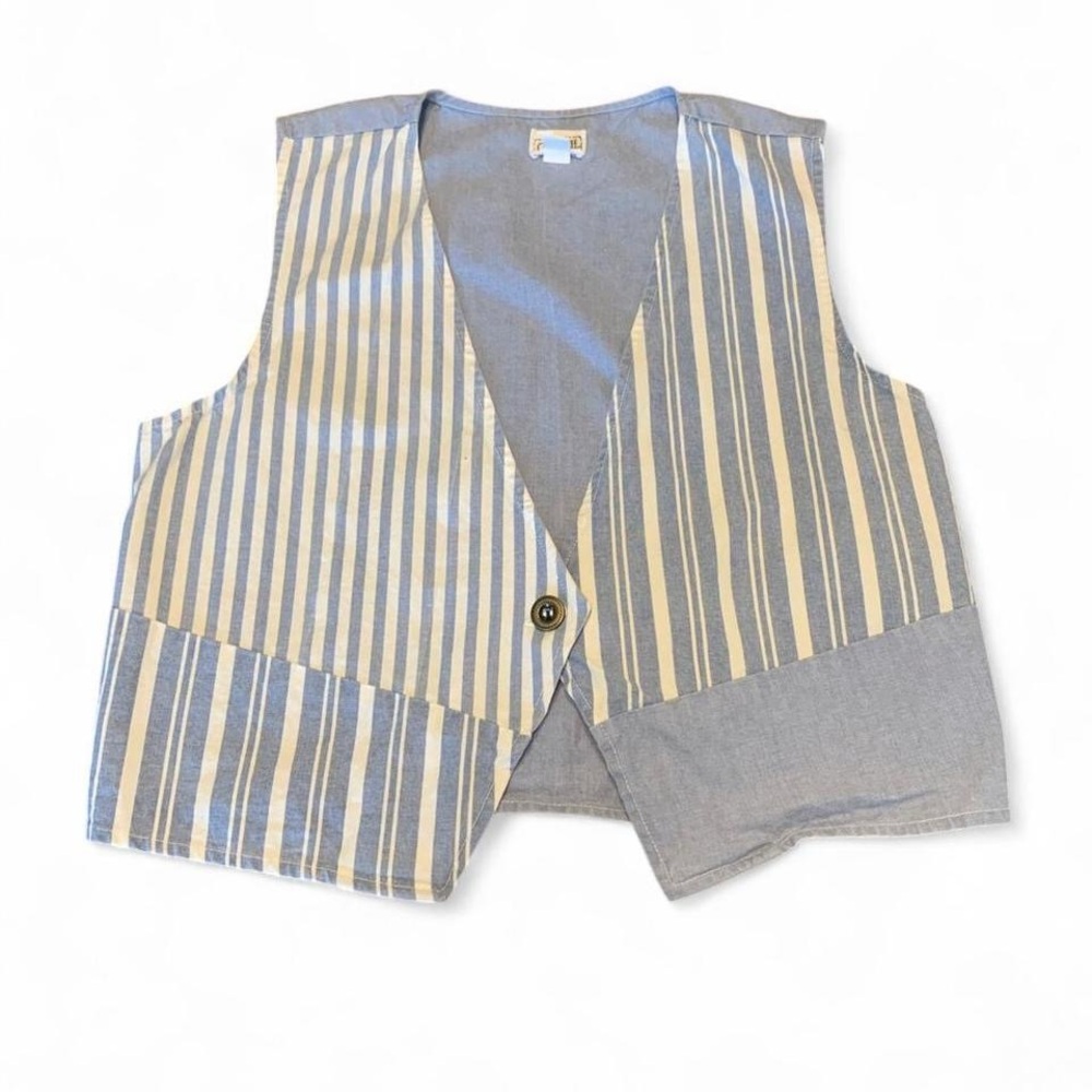 Denim Inspired Striped Vest